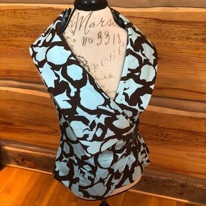 FINLEY sleeveless giraffe print baby blue / brown